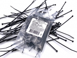Хомут-стяжки ленточные 5х350 (4,5х350) черные (100 шт. в упаковке) - фото