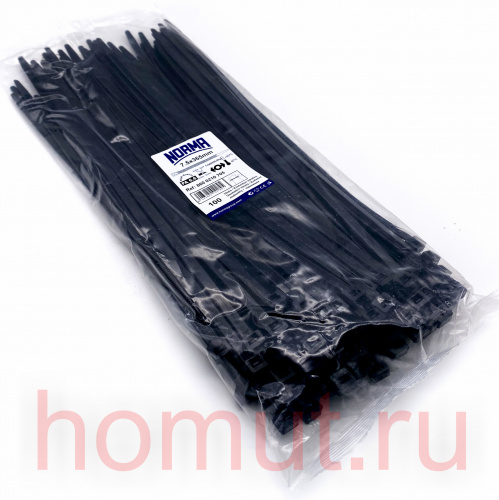 Кабельная стяжка NORMA 7,5x365 черная (100шт)