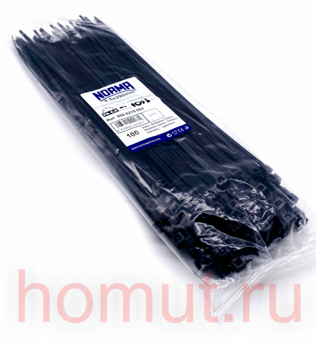 Кабельная стяжка NORMA 4,5x290 черная (100шт) - фото